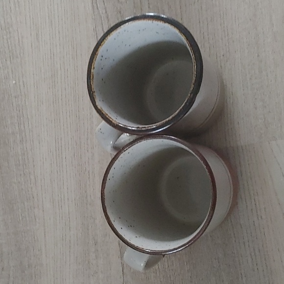 Vintage Stoneware Mugs Hand Painted Mugs Made In Korea Set Of Two - Picture 3 of 3